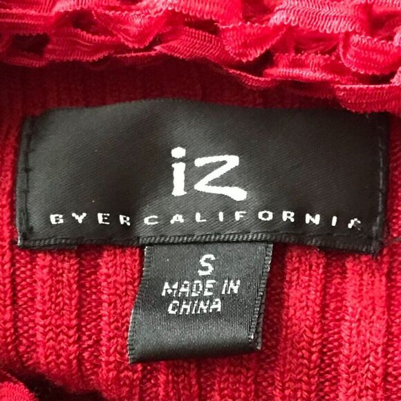 Vintage Y2K Red Preppy Coquette Knit Off-Shoulder Fitted Ribbed Sweater / Small - Picture 6 of 7